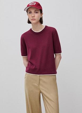 Жіночий бордовий прямий светр benetton