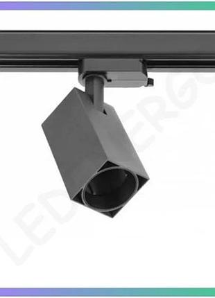 Трековый светильник gtv lima gu10 20w черный однофазный квадратный для освещения интерьера sku_oledim_xlt-lmagu10kc-nb