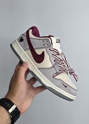 Сірі кросівки унісекс nike sb dunk low white grey bordo х данк 37