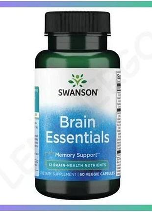 Капсулы brain essentials 60 шт для памяти и мозга с гинкго билоба и омега-3 для когнитивной функции sku_dsn_100-65-7638997-20