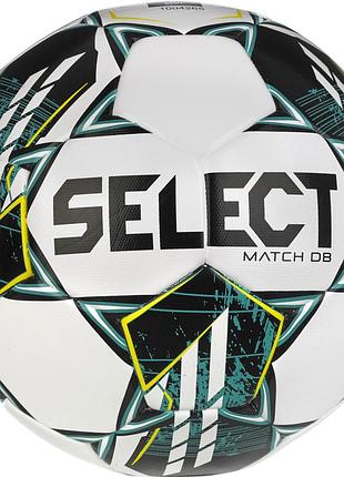 Мяч футбольный select match db fifa v23 белый, зеленый 4 (057536-338)