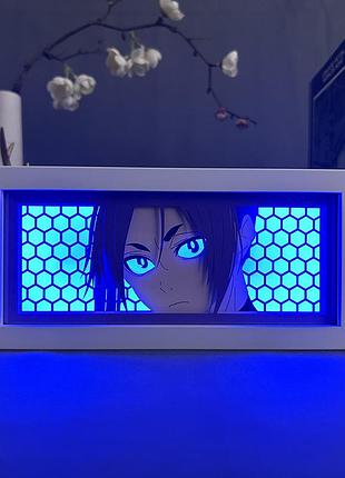 Многослойный ночник лампа аниме синяя тюрьма blue lock светильник reo mikage блю лок рео микаге rgb (zdd-135)
