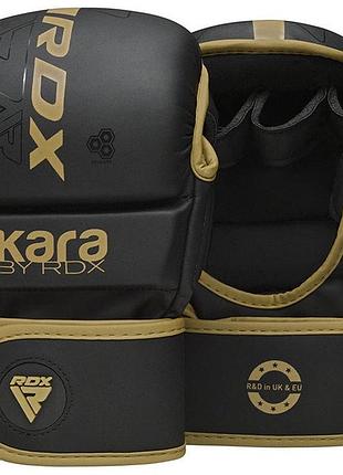 Рукавиці для мма (греплінгові рукавички) rdx f6 kara matte golden plus l/xl
