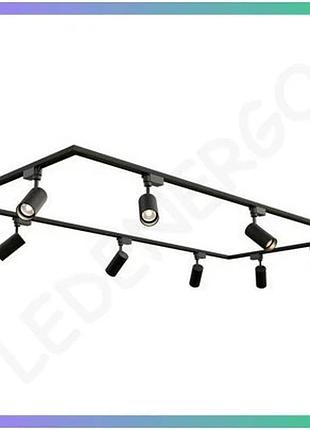 Комплект трекового освещения oledim set-24r 1+2x10 черный для дома и офиса прямоугольная люстра sku_7771779