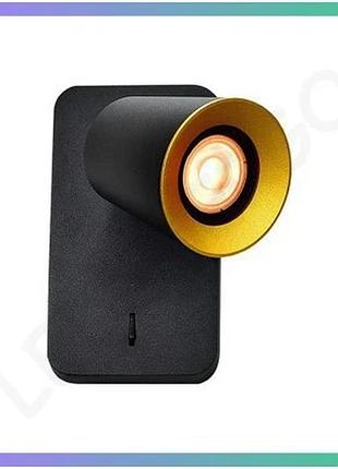 Настенный светильник gtv elli 1gu10 20w черный декоративный светильник для освещения интерьера sku_oledim_os-elli-gu10-10-dec