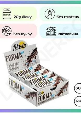 Протеїновий батончик forma bar 60 г шоколадний 20 г білка без цукру і глютену для спорту та здорового sku_dsn_2022-10-1743