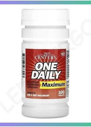 Мультивитамины one daily maximum 100 таблеток без глютена добавка для взрослых диетическая добавка sku_dsn_100-44-8206275-20