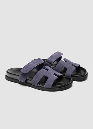Hermes chypre sandals violet suede 3
