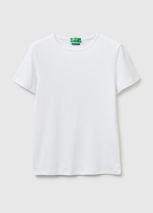 Жіноча синя пряма футболка benetton білий, xs