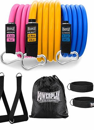Набір трубчастих еспандерів powerplay pp-4101 expander tube set 3шт. (до 18,2 кг.)