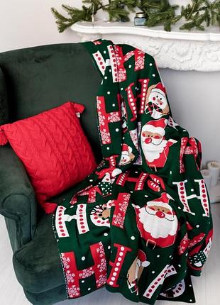 Новогодний плед вязаный "ho-ho-ho" тм прованс