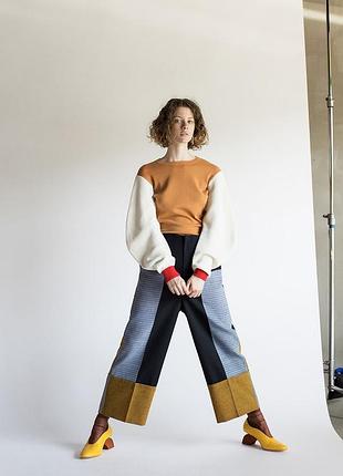 Enfold beige combo sweater вовняний дизайнерський светр