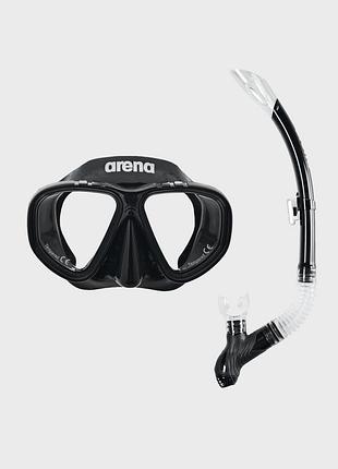 Набор маска и трубка arena premium snorkeling set черный уни osfm