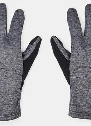 Перчатки under armour storm fleece gloves серый, черный чол sm
