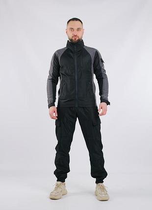 Костюм мужской intruder: куртка soft shell light "iforce" серая + брюки "hope" черные