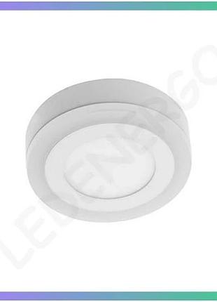 Накладной светильник gtv led twins 9w ip20 3000k белый для потолка с 3 режимами света sku_oledim_ld-twn09w-cb