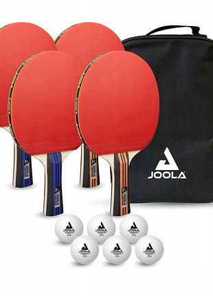 Набір для настільного тенісу joola family advanced set (4 ракетки+6 м'ячів+1чохол)