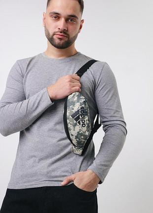 Бананка adidas серый пиксель # 3