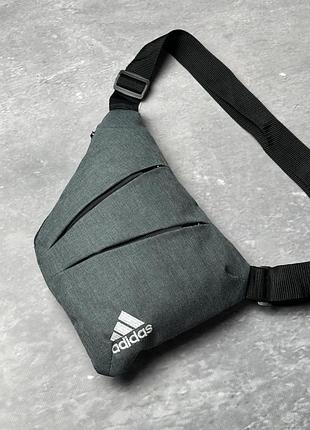 Кобура темно-серый меланж adidas белое лого (харьков) #