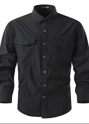 Летняя мужская рубашка outdoor lite, black (черный)
