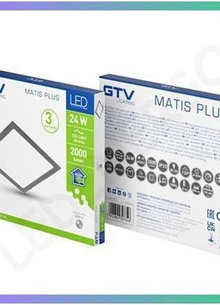 Врезной светильник led gtv matis plus 24w 4000k черный для потолка с нейтральным светом ip20 sku_oledim_ld-maw24w-nbp-10