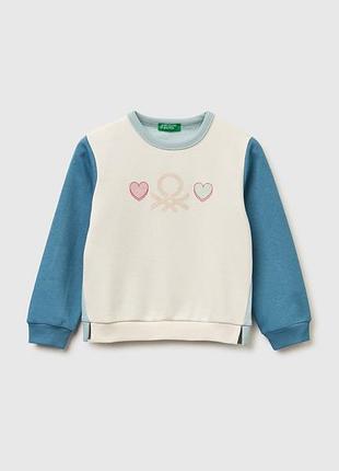 Детский чёрный прямой свитшот benetton