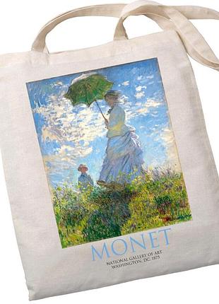 Эко-шоппер bookopt вк4087 monet женщина с зонтиком бежевый