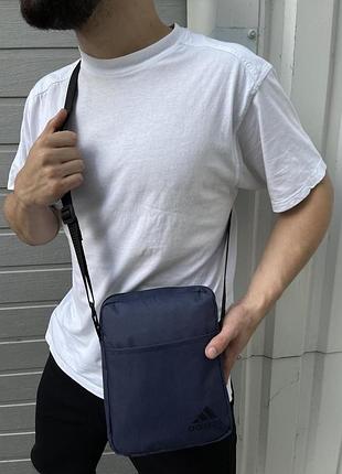 Барсетка синя adidas (чорн. лого) # 4