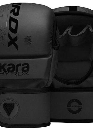 Перчатки для мма (греплинговые перчатки) rdx f6 kara matte black plus l/xl