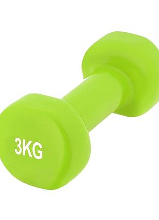 Гантель виниловая powerplay 4125 achilles 3 кг. зеленая (1шт.)