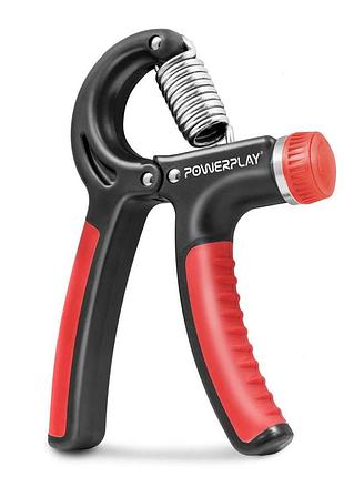 Эспандер кистевой powerplay pp- 4323 с регулируемой нагрузкой 10-40 кг. strength grip черно-красный