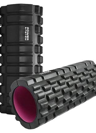 Масажний ролик (роллер) power system ps-4050 fitness foam roller black/pink (33x15см.)