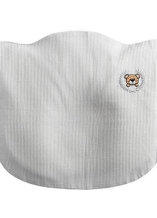 Наволочка на подушку ортопедическую детскую babycomfort papaella 23х30 см хлопок с вышивкой полоска серая