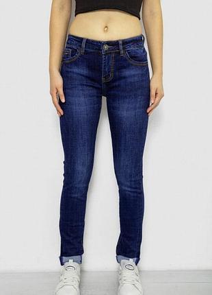 Женские джинсы регулярного кроя из стрейч-джинсовой ткани с эффектом износа