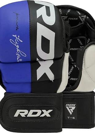 Тренувальні рукавиці rdx grappling gloves rex t6 plus чорний, синій, білий l (ggr-t6u)