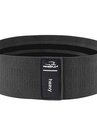 Тканая резинка для фитнеса и спорта powerplay 4111 hip band l light черная (d_84cm)
