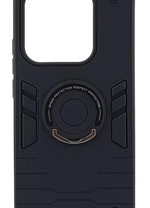 Чехол spgen ring для xiaomi redmi note 14 4g global (код модели 24117rn76g / 24117rn76o) бампер черный (общий вырез)