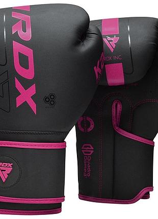 Боксерские перчатки rdx f6 matte pink-8oz (капа в комплекте)