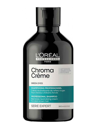 Шампунь для нейтрализации красных тонов темных волос l’oreal professional chroma creme green dyes 300 мл