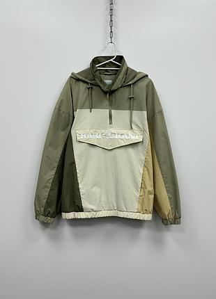 Шикарна куртка анорак karl kani retro block windbreaker anorak nylon jacket cream/khaki