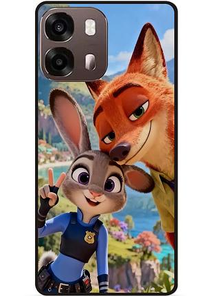 Силиконовый чехол бампер для oppo a6s с рисунком джуди зверополис