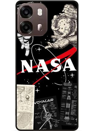Силиконовый чехол бампер для oppo a6s с рисунком nasa