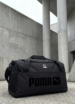 Сумка черная с большим черным лого puma