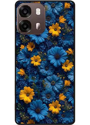 Силиконовый чехол бампер для oppo a6s с рисунком цветы астры герберы