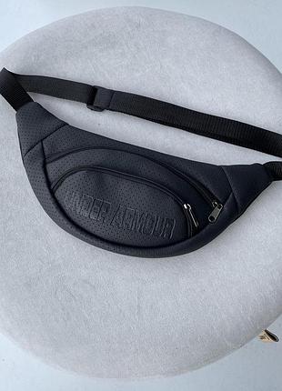 Бананка з перфор. шкірозамінника чорна under armour #