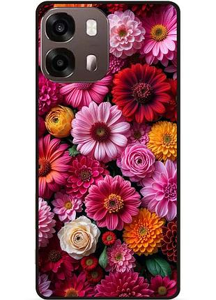 Силіконовий чохол бампер для oppo a6s з малюнком квіти гербери циніі