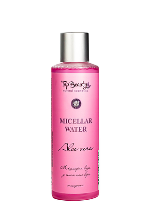 Міцелярна вода для демакіяжу обличчя top beauty з гелем алое вера 200 мл daily skin care