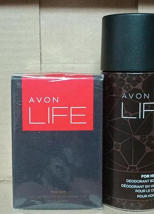 🎁💙 набор мужской avon life - туалетная вода 75 мл + дезодорант-спрей 150 мл | оригинал, раритет