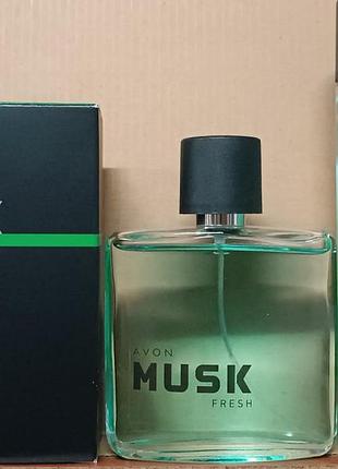 🌿 мужской набор avon musk fresh — туалетная вода 75 мл + лосьон после бритья 200 мл