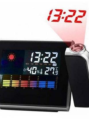 Годинник метеостанція ds-8190 2573 з проектором часу + календар з термометром